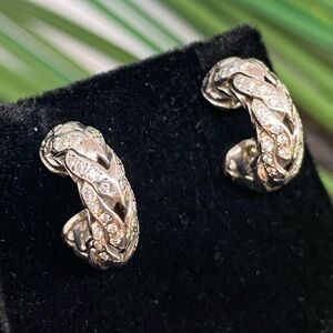 John Hardy Diamond Classic Chain Huggie Earrings